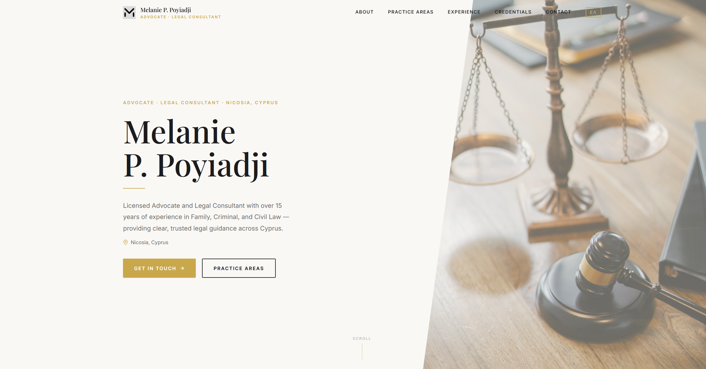 Melanie P. Poyiadji website screenshot
